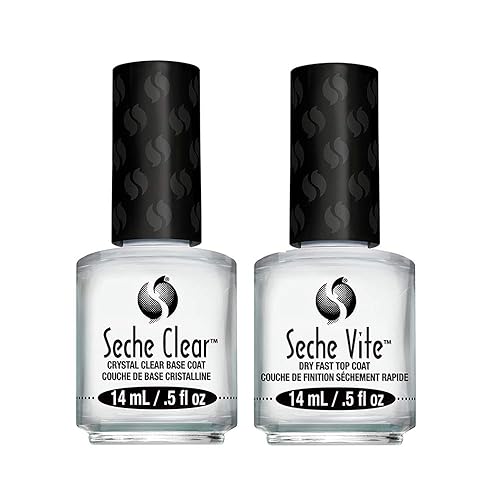 Seche Clear & Vite Base & Top Coat Set - 0.5 Fl Oz (Pack Of 2) - Clear Nail Polish