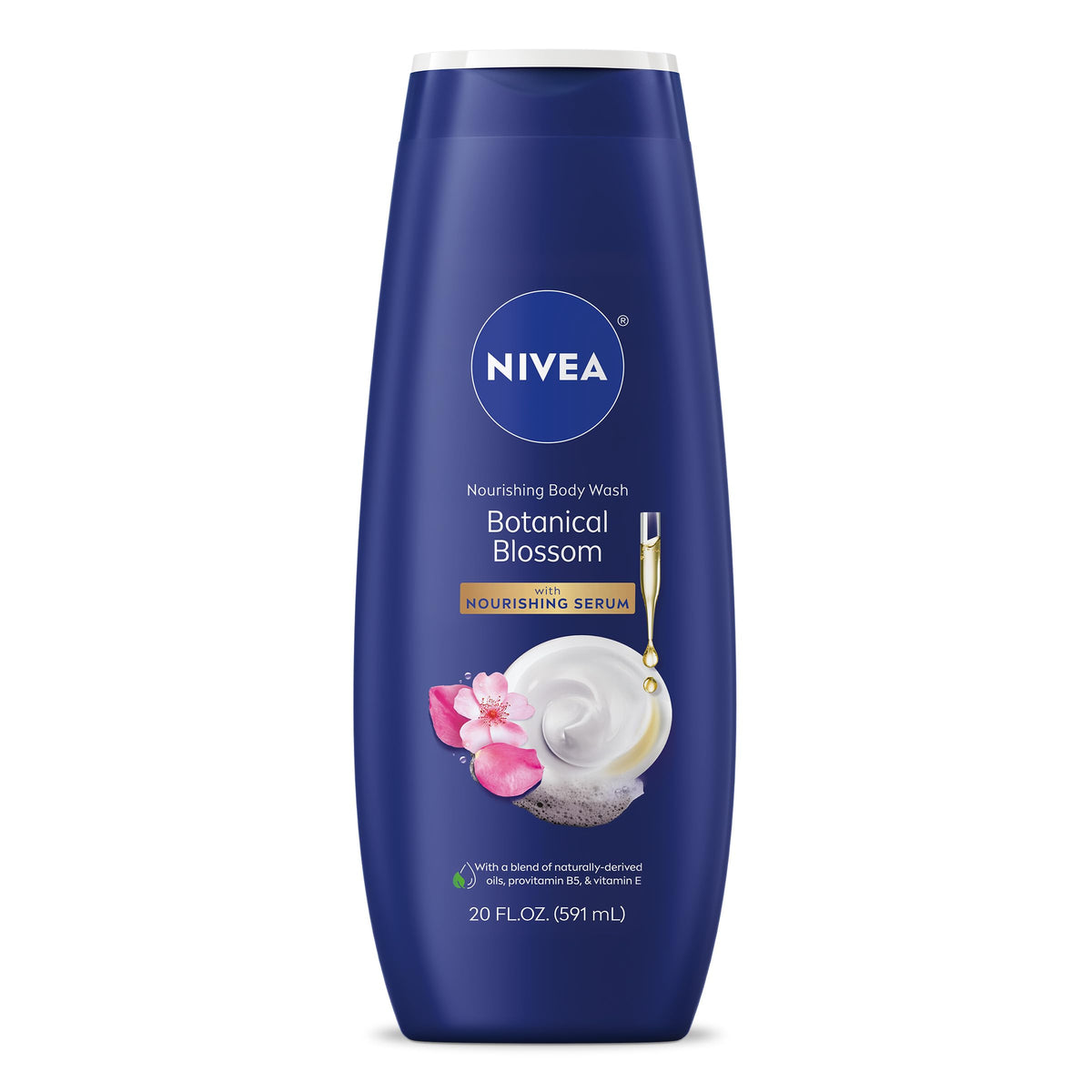 Nivea Nourishing Botanical Blossom Body Wash For Dry Skin, 20 Fl Oz - Hydrating & Gentle Cleanser