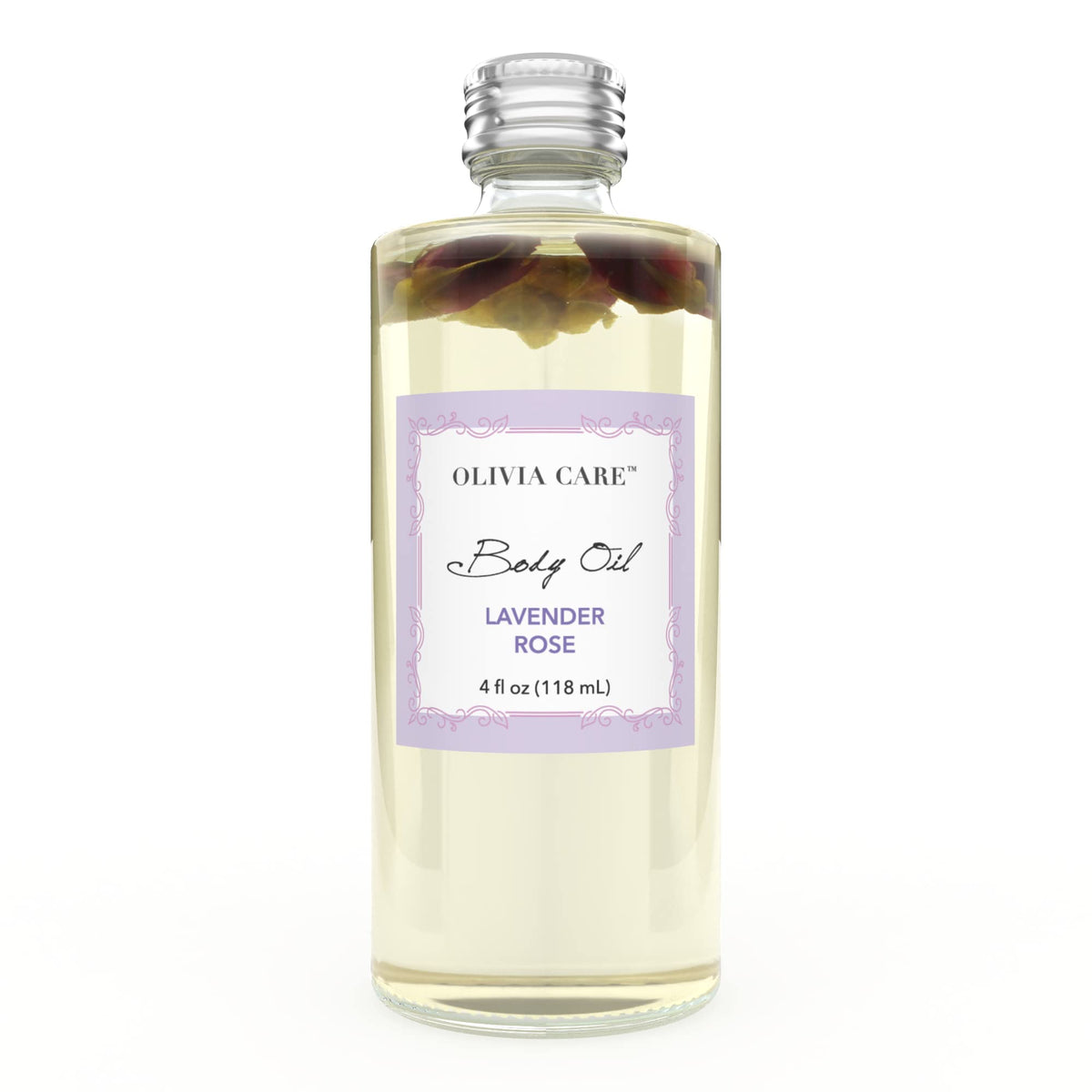 Olivia Care Lavender Rose Body Oil - Vegan Hydrating After Bath Oil with Vitamin E & Omega 4 Fl Oz