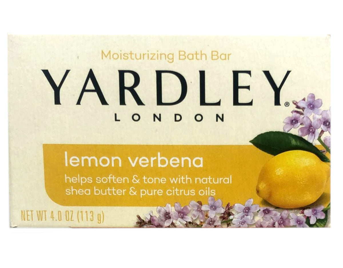 Yardley London Lemon Verbena Moisturizing Bath Bar Soap With Shea Butter, 4 Oz