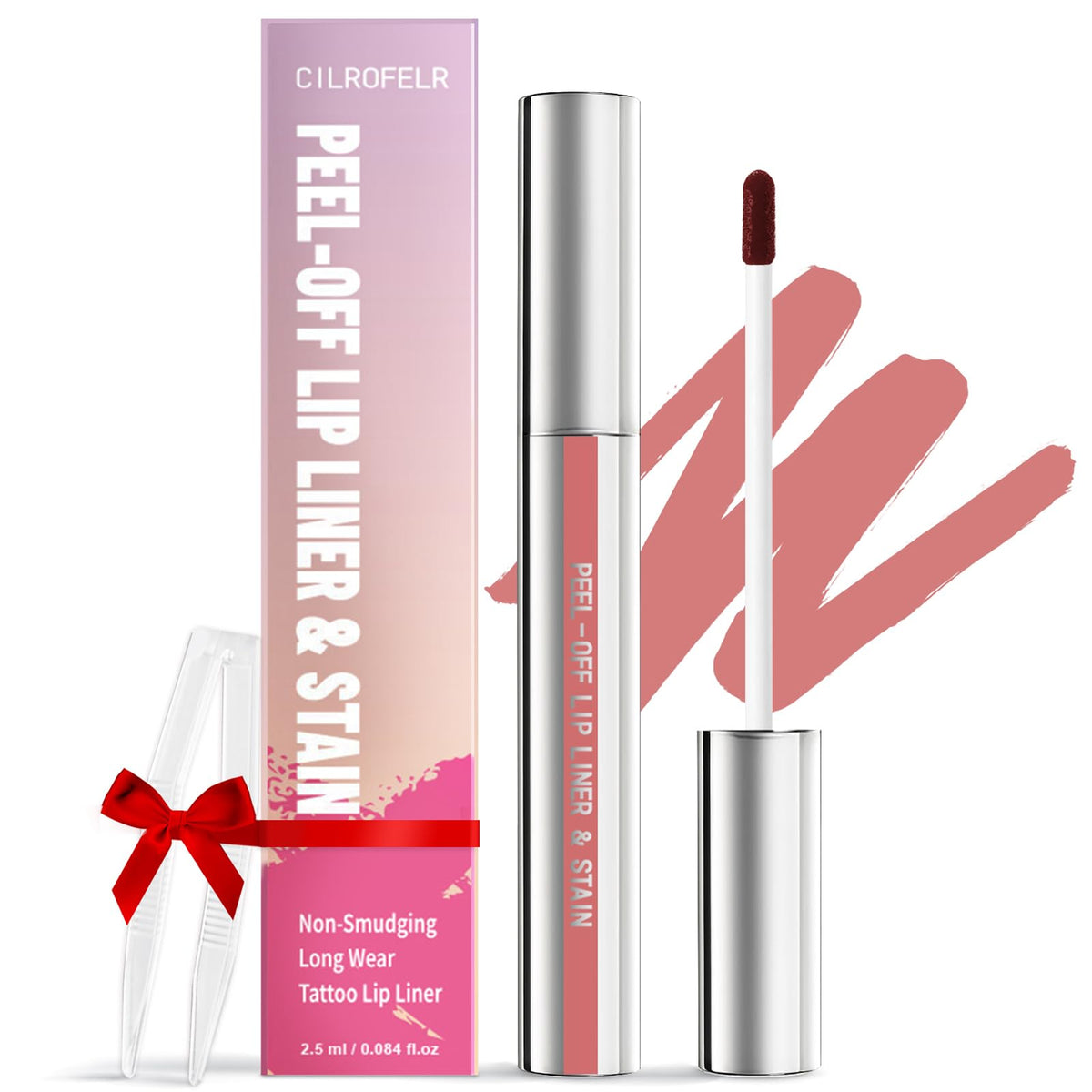 Cilrofelr Peel Off Lip Liner Stain - Long Lasting, Waterproof, Matte Finish, Nude Pink, 0.