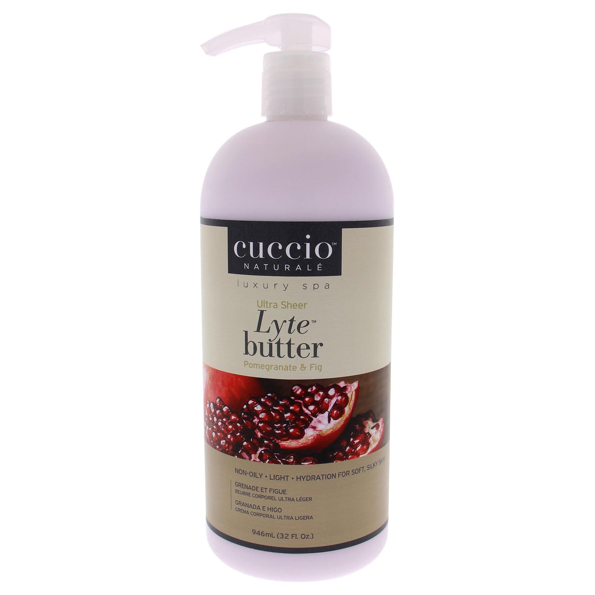 Cuccio Naturale Lyte Body Butter - Pomegranate & Fig, 32 Oz - Deep Hydration, Cruelty-Free