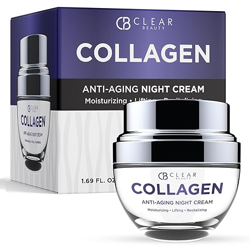 Clear Beauty Collagen Night Moisturizer - Anti-Aging, Hydrating, Dermatologist Tested, 1.69 Oz