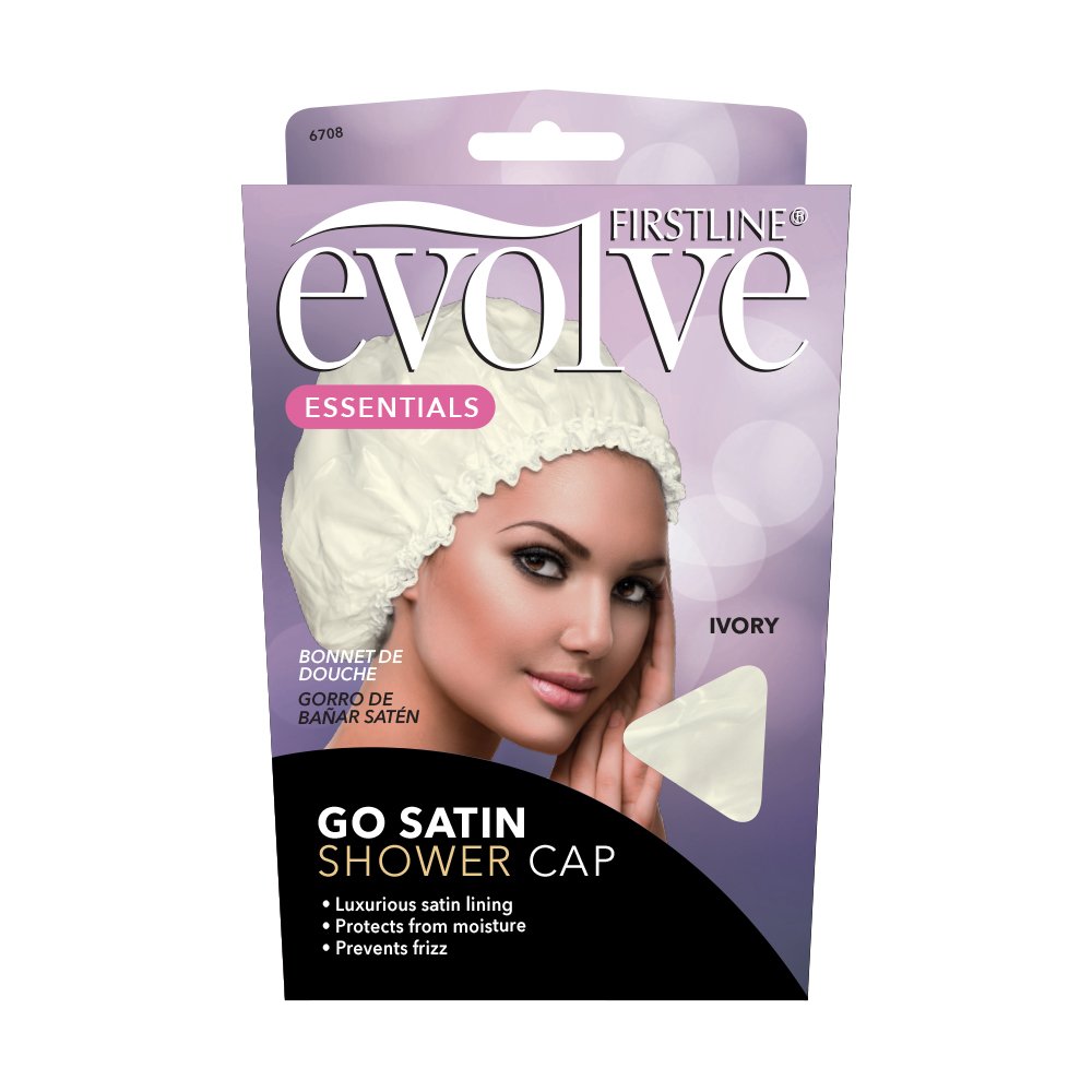 Evolve® Satin Shower Cap - Firstline® Evolve® Go In Ivory, Cream White, 1 Count