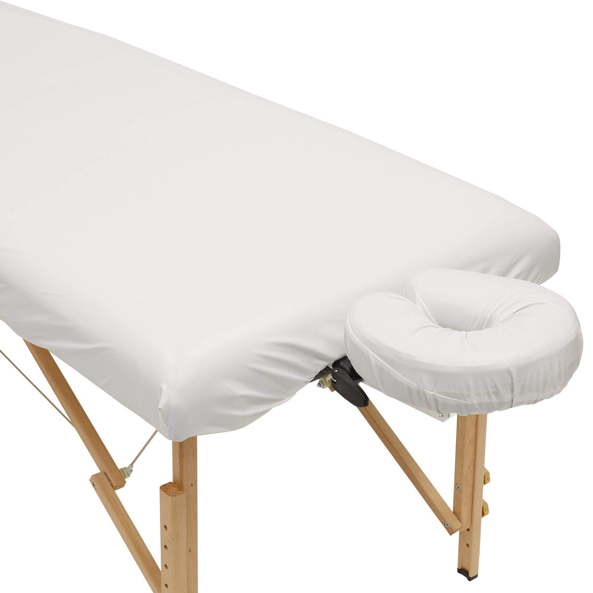 Saloniture Waterproof Massage Table Sheet Set - Natural, Machine Washable Fitted Sheet & Face Cradle Cover