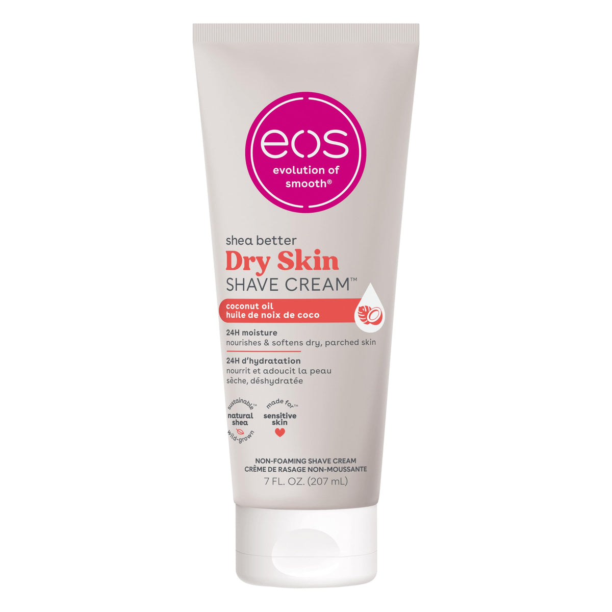 Eos Shea Better Dry Skin Shaving Cream For Women, 24-Hour Hydration, 7 Fl Oz