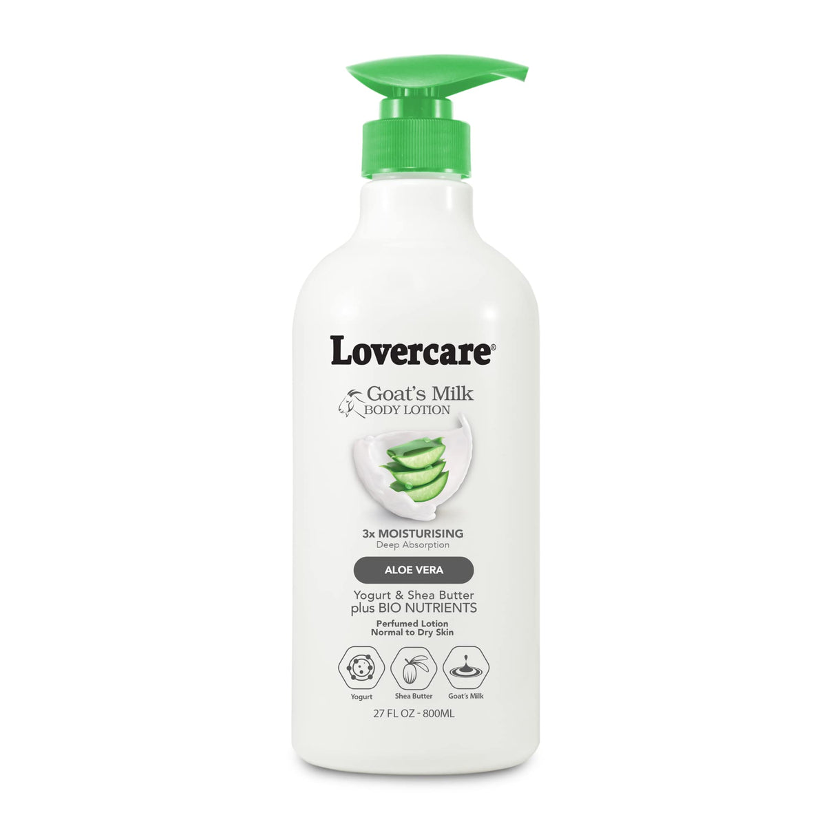 Lovercare Goat Milk Body Lotion For Dry Skin With Aloe Vera, 27 Fl Oz - Moisturizing Cream