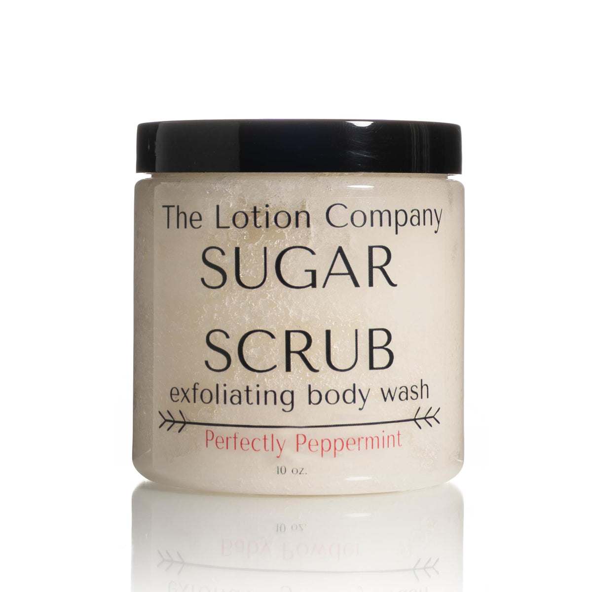 The Lotion Company Exfoliating Sugar Scrub Body Wash, Peppermint, 11 Ounces, Paraben Free