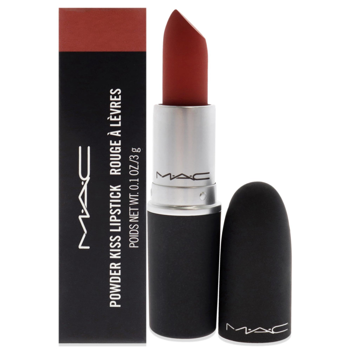 Mac Powder Kiss Lipstick - Devoted To Chili, 0.1 Oz, Soft Matte Finish For Women