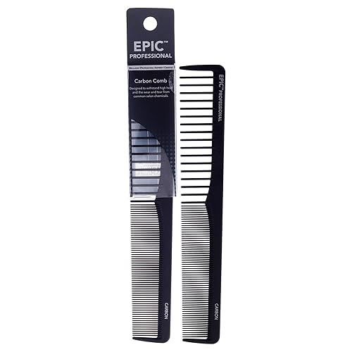 Epic Professional Wide Tooth Carbonite Comb - Lightweight, Durable, 0.31 Pound