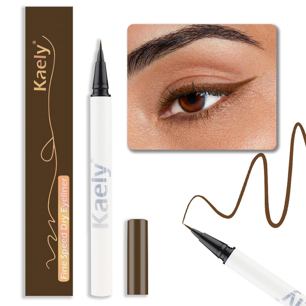 Evpct Brown Waterproof Liquid Eyeliner Set - Long Lasting Ultra-Fine Eye Liner For Colorful Eyes