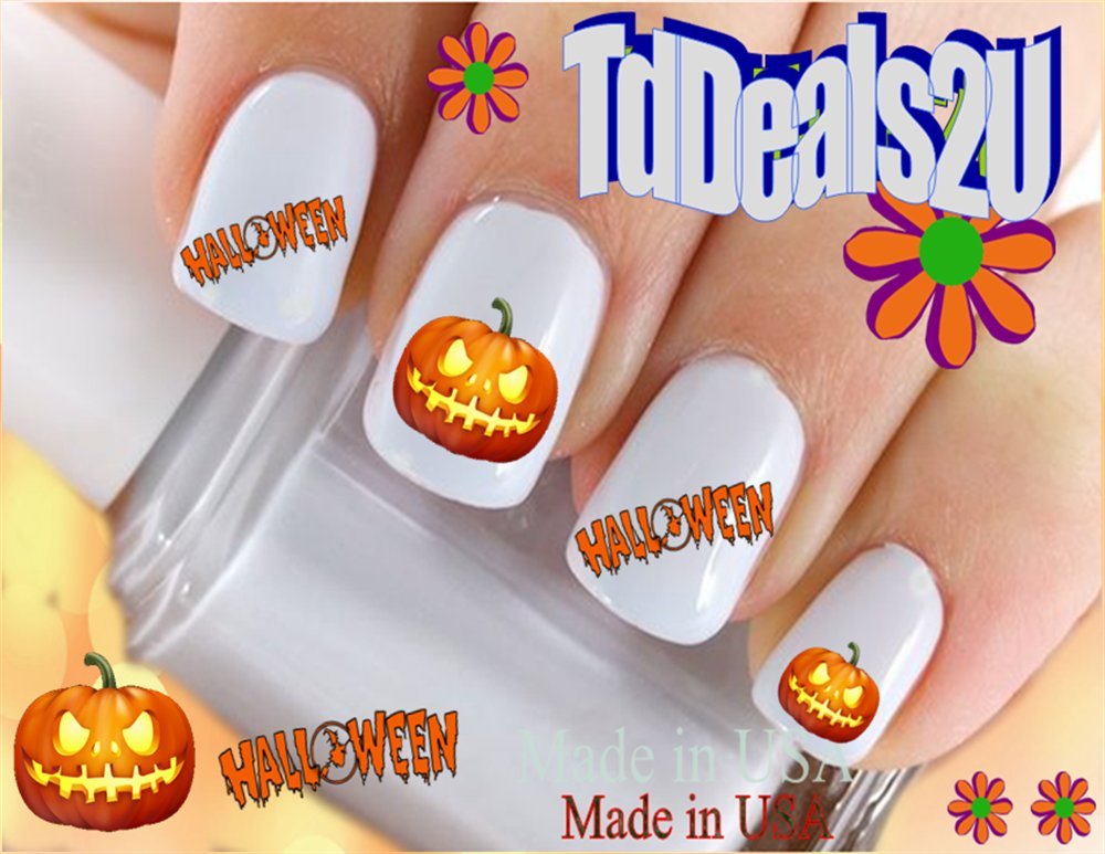 Hipzysticky Halloween Waterslide Nail Art Decals - Jack O Lantern, Salon Quality, Made In Usa