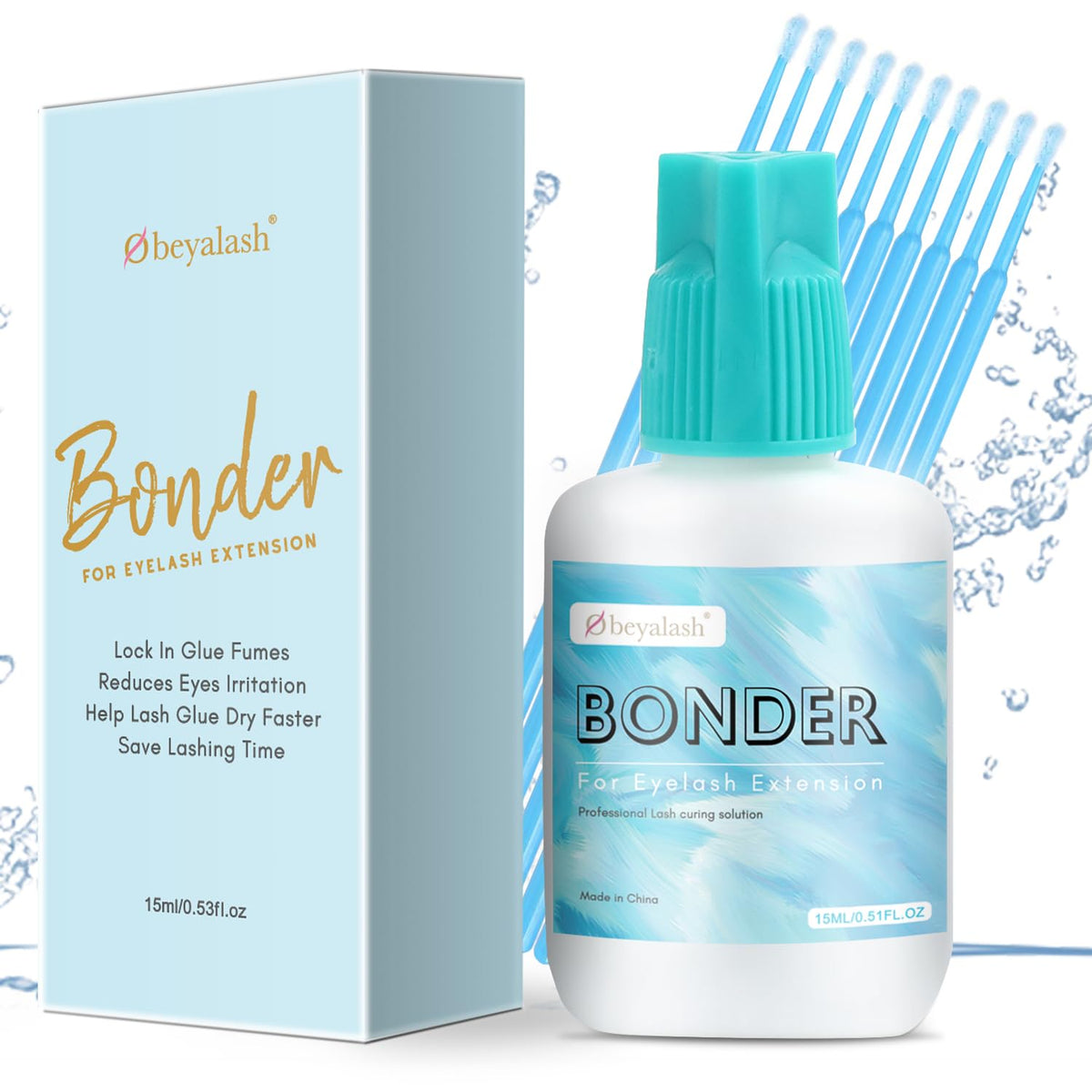 Obeyalash Lash Bonder For Eyelash Extensions - Glue Accelerator, 15Ml, Reduces Fume Irritation