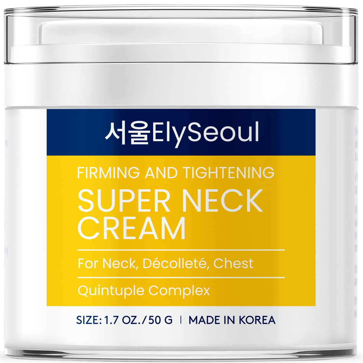 Elyseoul Korean Skin Care Neck & Chest Cream, Peptides & Niacinamide, Firming, 1.7Oz