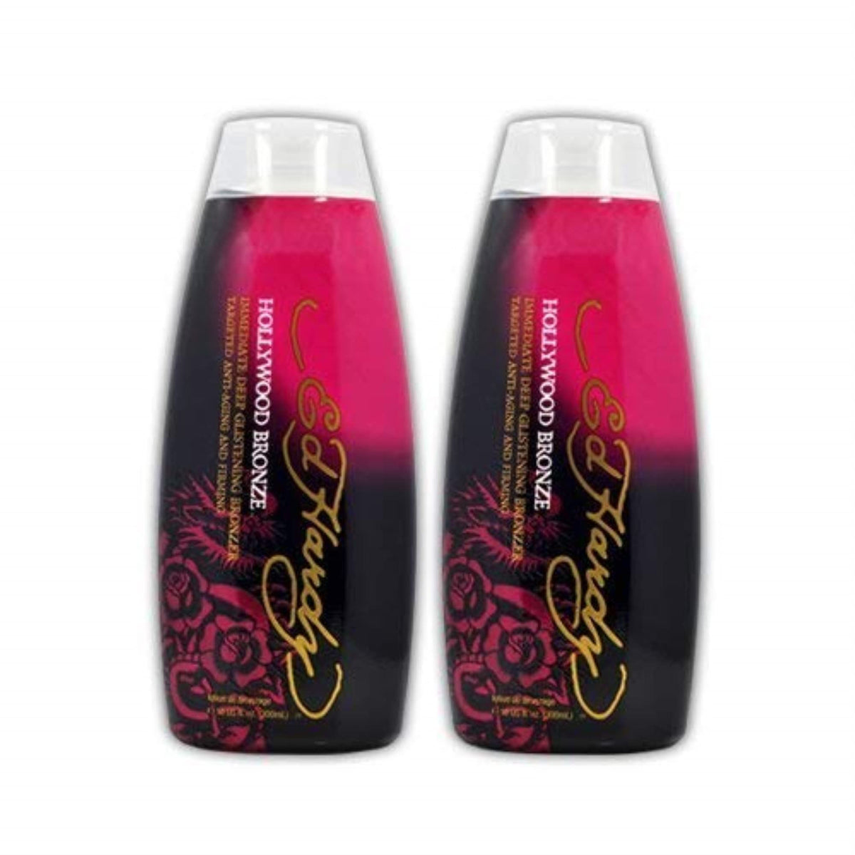 Ed Hardy Lot 2 Hollywood Bronze Indoor Tanning Lotion Accelerator Bronzer, Dark 2 Count