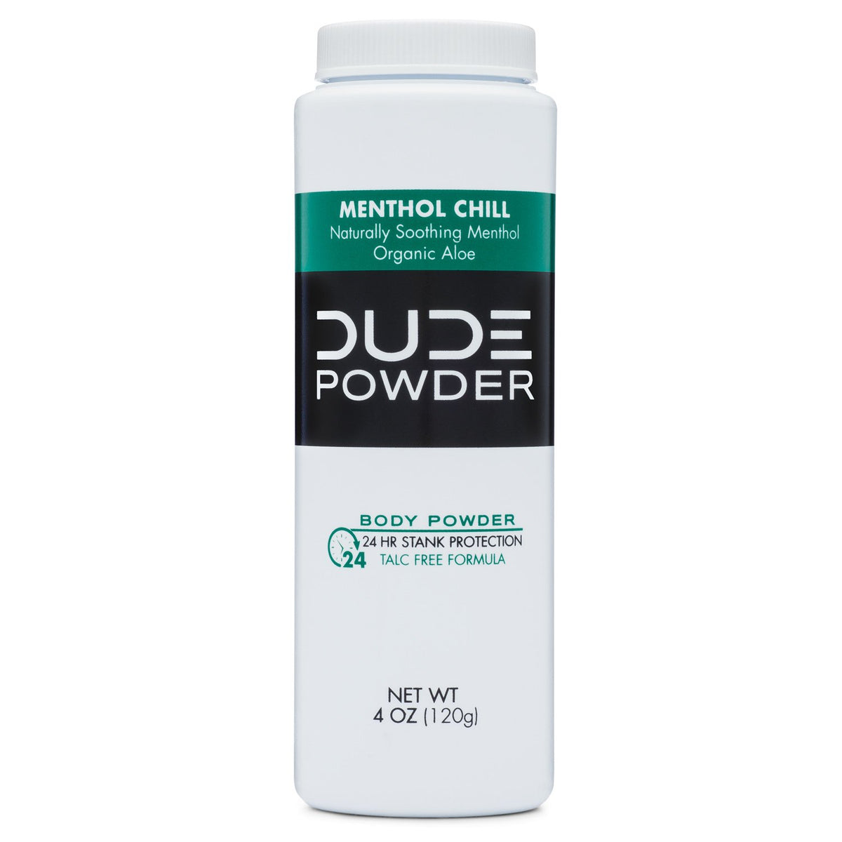 Dude Body Powder - Menthol Chill, Talc-Free, 4Oz Cooling Aloe Deodorizer For Men