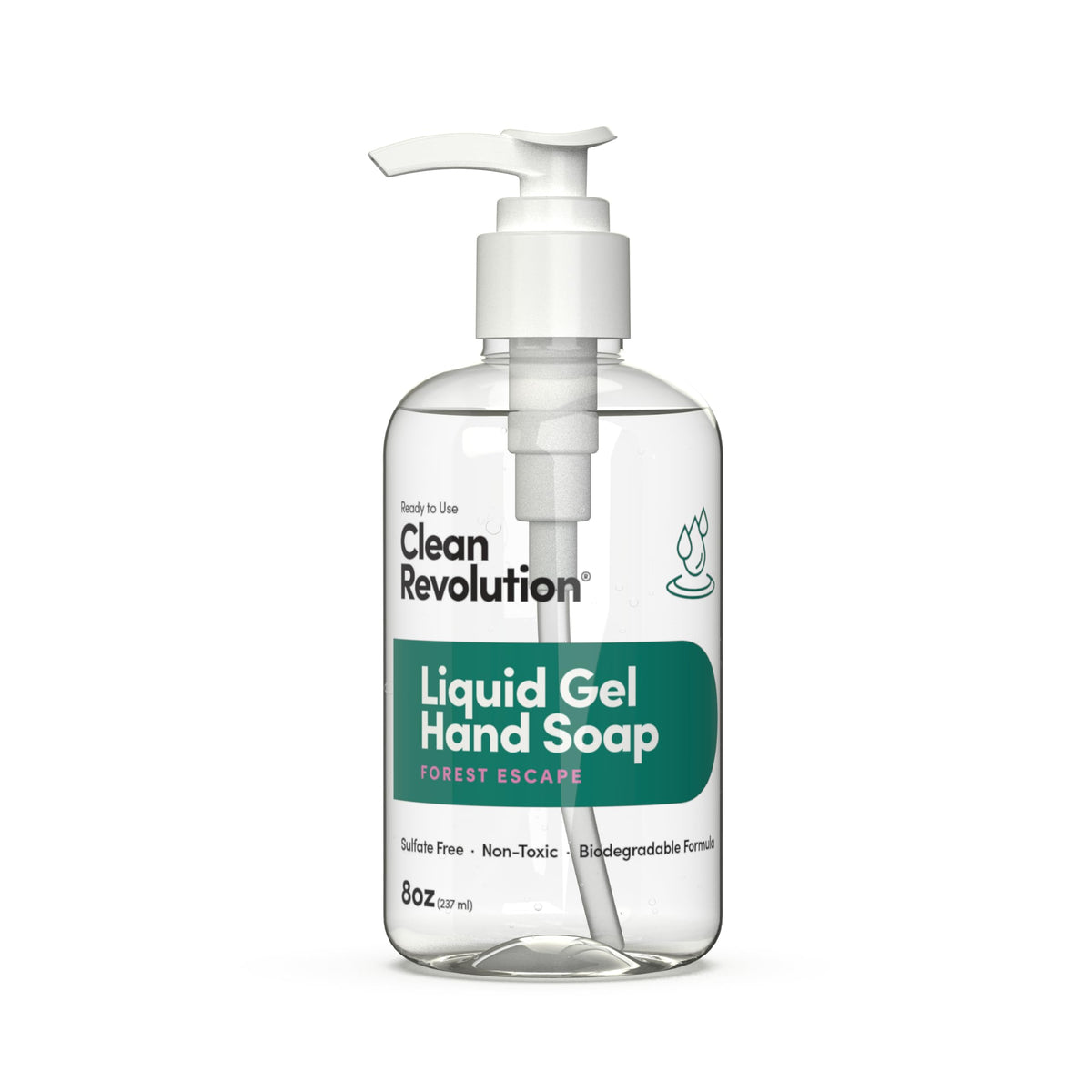 Clean Revolution Liquid Gel Hand Soap, Essential Oils, Quick Lather, 8 Fl Oz - Forest Escape