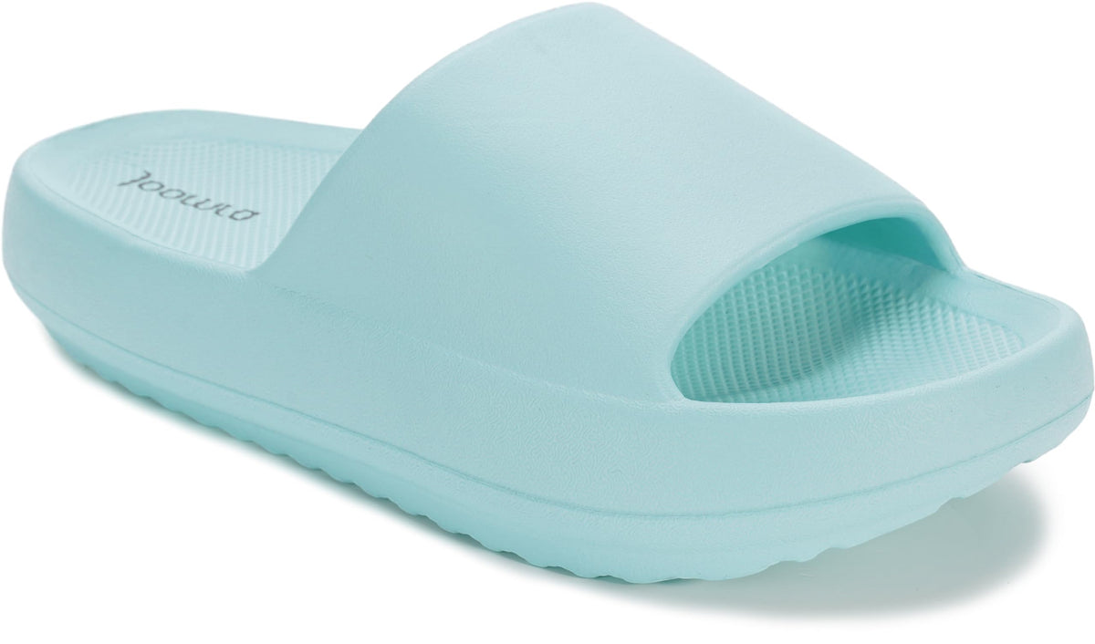 Joomra Light Blue Arch Support Shower Slippers For Women - Foam Cushion Bathroom Sandals 39-40