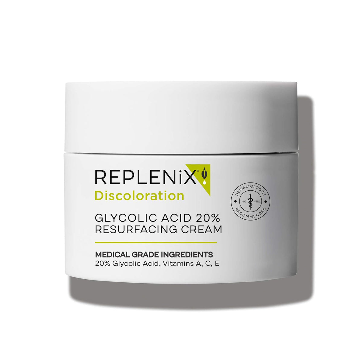 Replenix Glycolic Acid 20% Resurfacing Cream, Hydrating Exfoliating Face Moisturizer - 1.