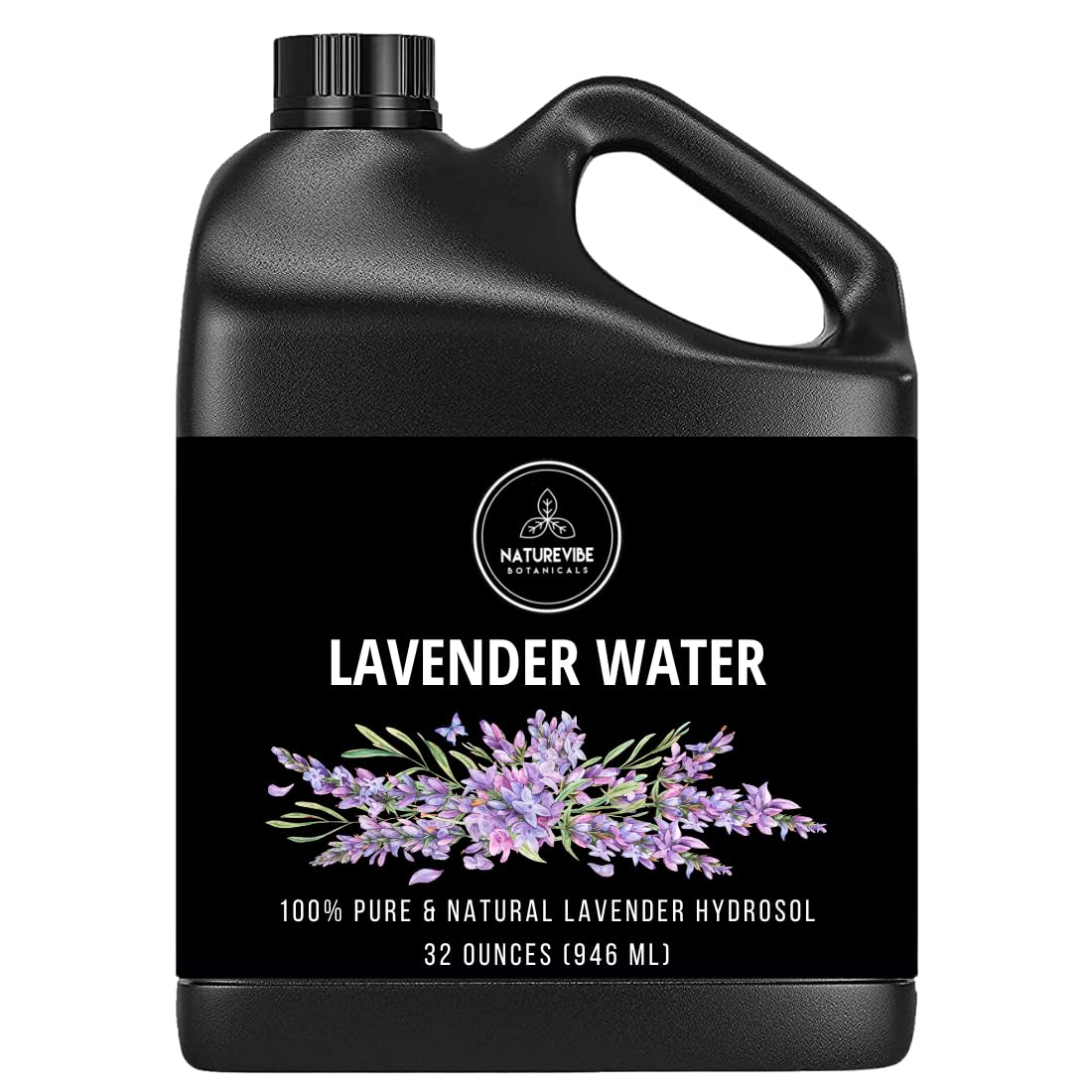 Naturevibe Botanicals Lavender Water 32 Oz - 100% Pure Natural Skin & Hair Care