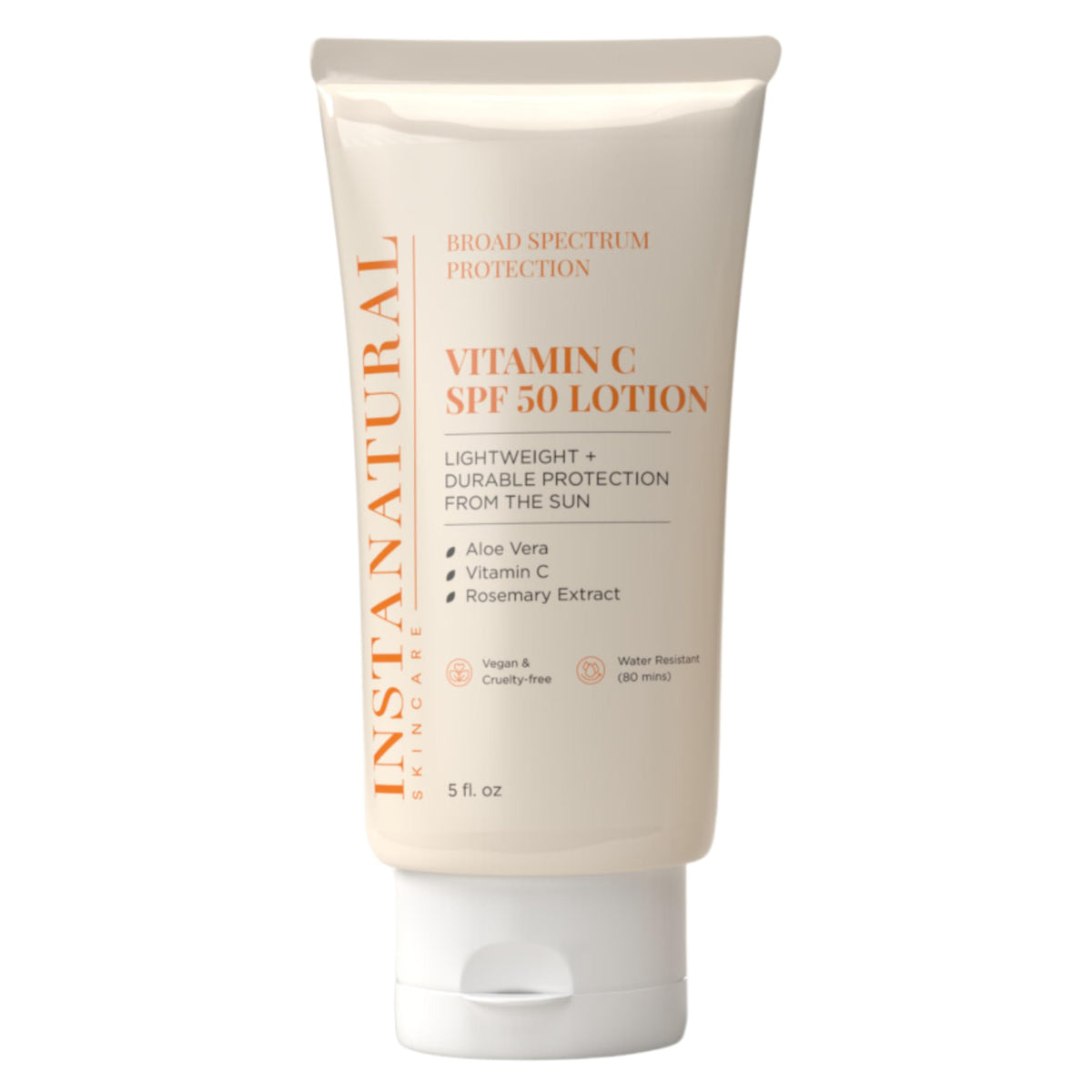 Instanatural Vitamin C Sunscreen Spf 50 - Lightweight, Non-Greasy Moisturizer With Aloe Vera, 5 Fl Oz