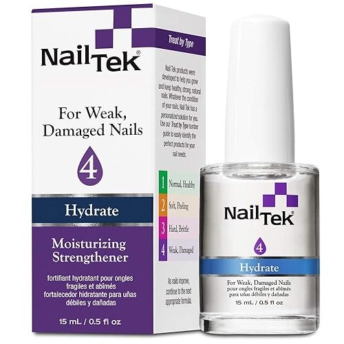 Nail Tek Hydrate 4 Moisturizing Strengthener For Weak Nails, Daily Treatment, 0.5 Oz