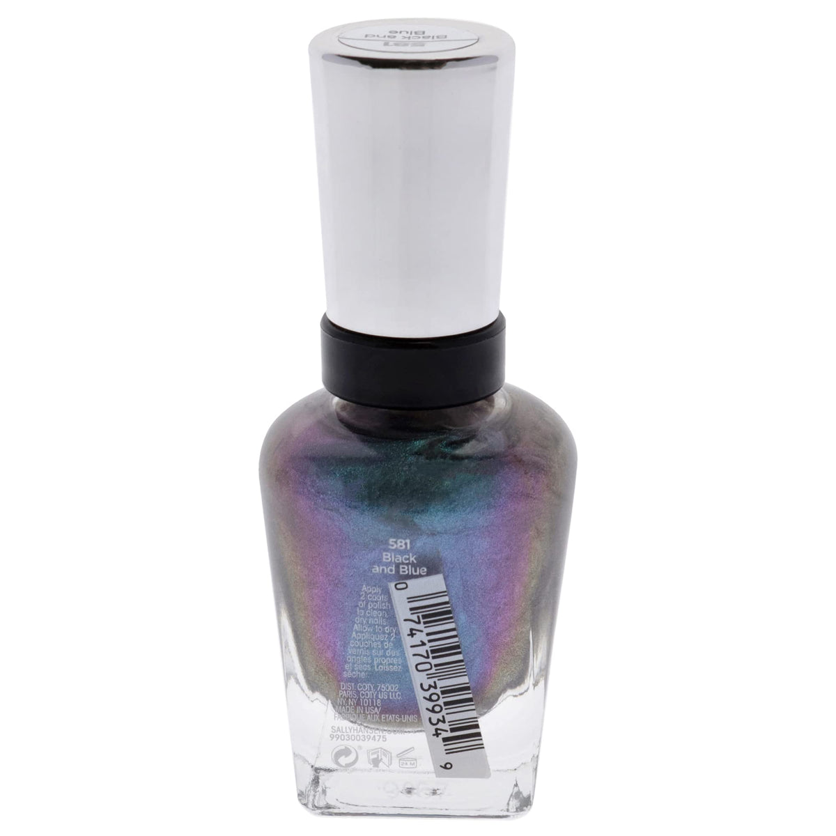 Sally Hansen Complete Salon Manicure Nail Color - Metallic Black and Blue, 0.5 Fl Oz