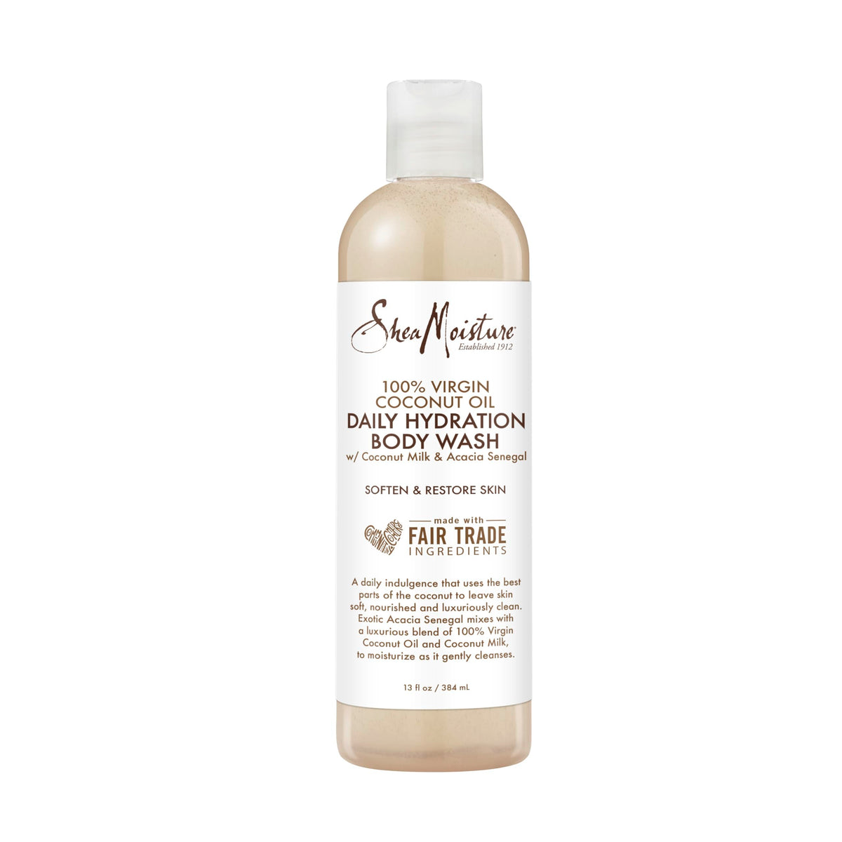 Sheamoisture Daily Hydration Body Wash With 100% Virgin Coconut Oil, 13 Oz For All Skin Types