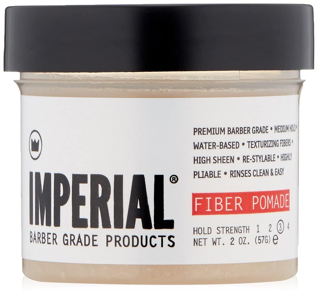 Imperial Barber Fiber Pomade - Medium Hold, Water-Based, High Sheen, 2 Oz Travel Size For Men