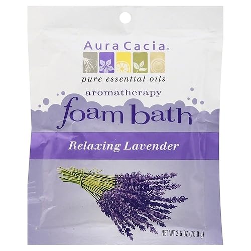 Aura Cacia Relaxing Lavender Foam Bath, 2.5 Oz - Calming Aromatherapy For Stress Relief