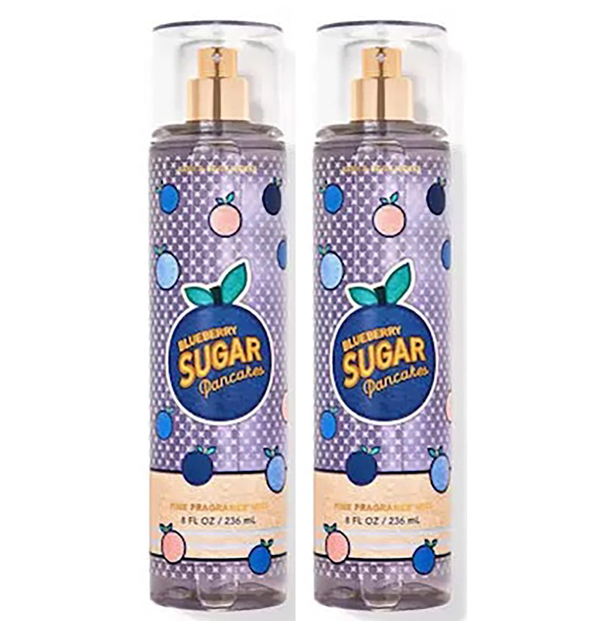 Bath & Body Works Blueberry Sugar Pancakes Fine Fragrance Mist, 8 Oz Value Pack Of 2