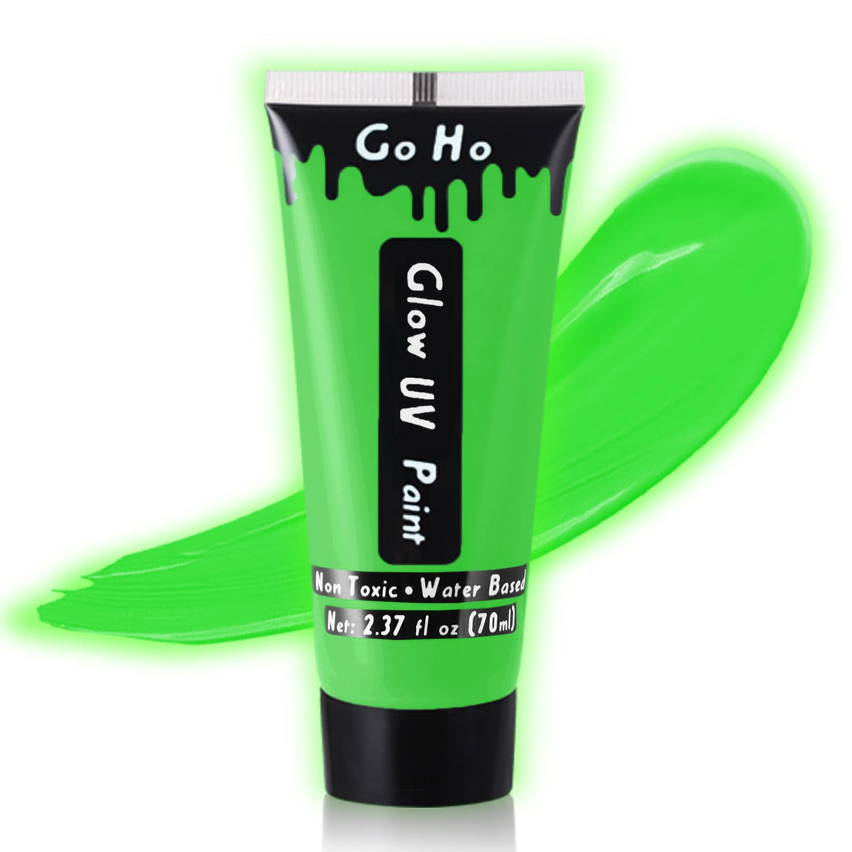 Go Ho Uv Green Washable Body Paint 2.37Oz - Neon Face Paint For Cosplay & Halloween Makeup