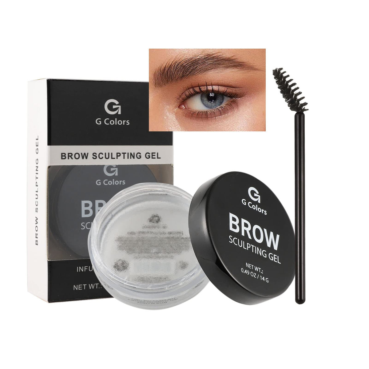 G G Colors Eyebrow Wax Gel - Clear Waterproof Brow Styling For Fluffy, Feathery Finish, 0.5 Oz