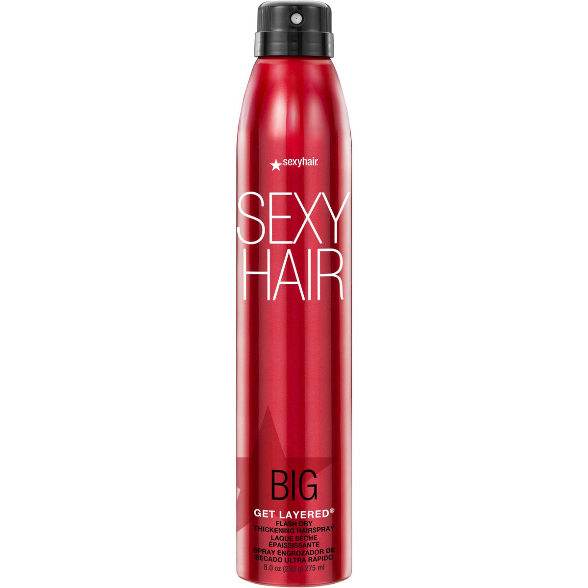 Sexyhair Big Get Layered Flash Dry Hairspray, 8 Oz - Thickening, Volume & Humidity Resistance