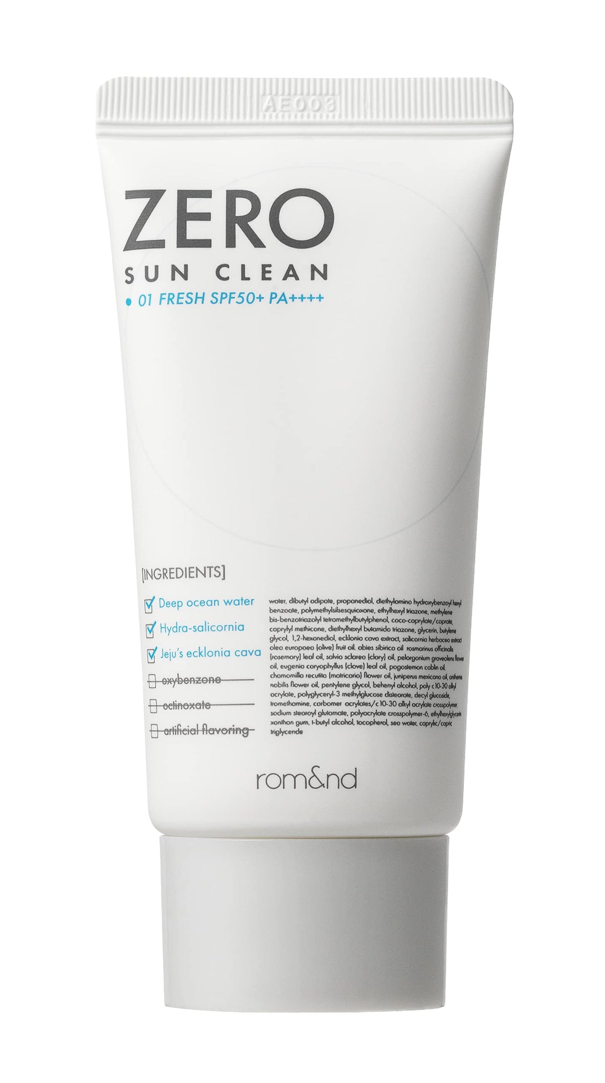 Rom&Nd Zero Sun Clean Spf50+ Pa++++ Daily Sunscreen, Non-Greasy, Watery Texture, 2.56