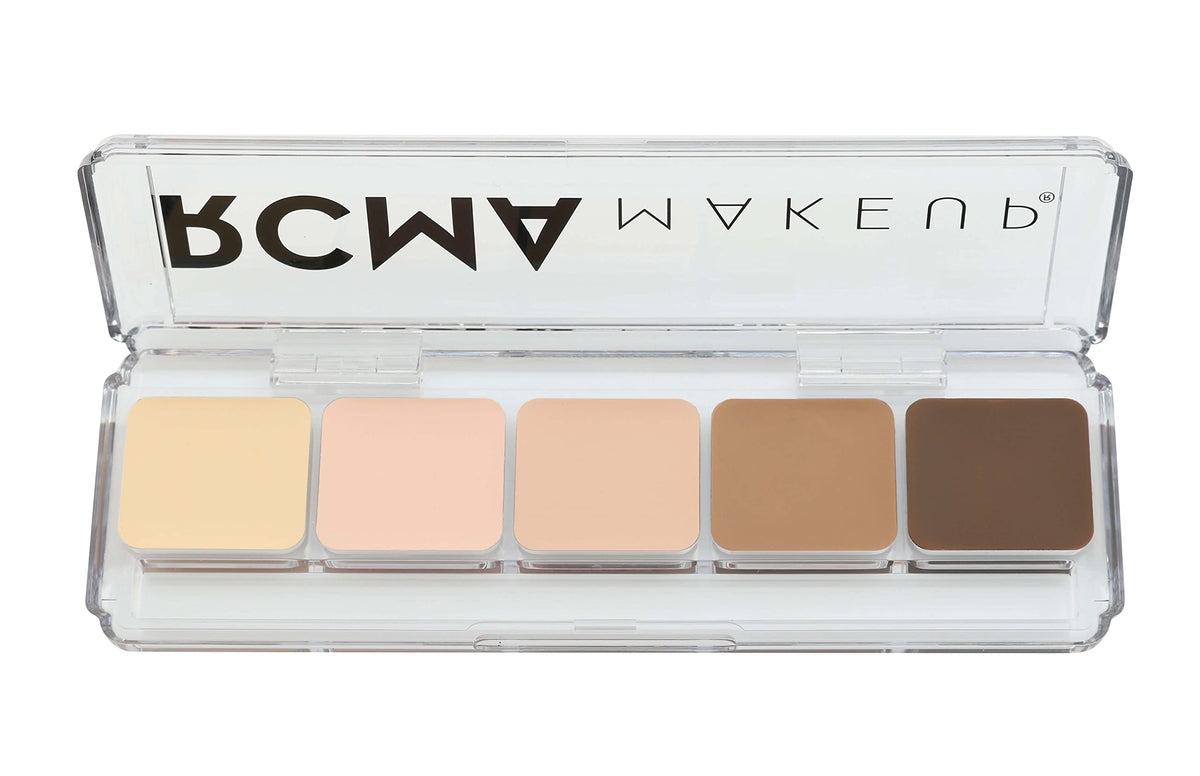 Rcma 5 Part Highlight/Contouring Palette - Long-Lasting Makeup For Professionals, Light To Medium Neutral