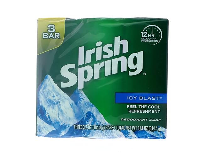 Irish Spring Icy Blast Deodorant Bar Soap, 3 Pack, 3.75 Oz Each - Fresh Green Clean