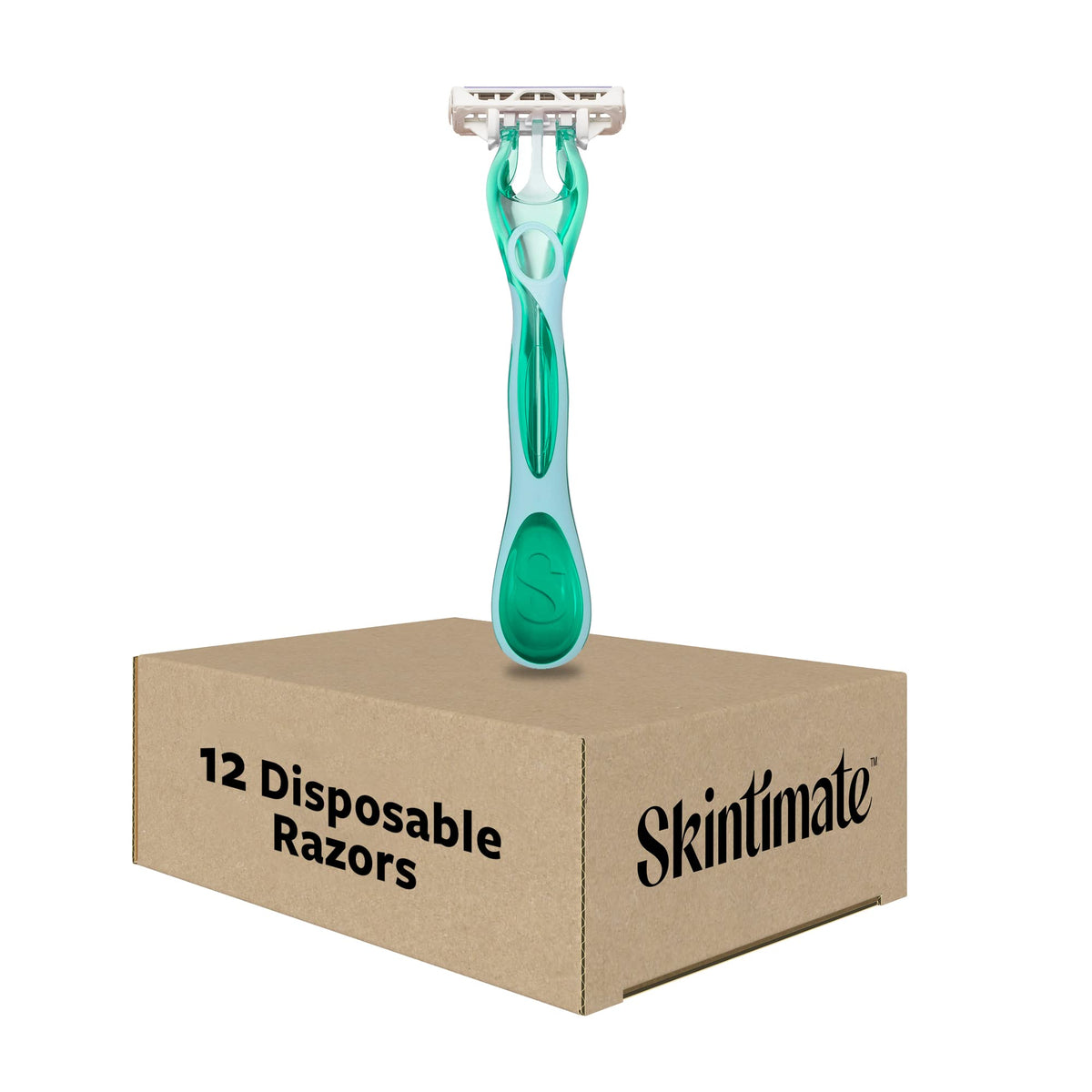 Skintimate 3 Blade Disposable Razor For Sensitive Skin, 4 Count (Pack Of 3)