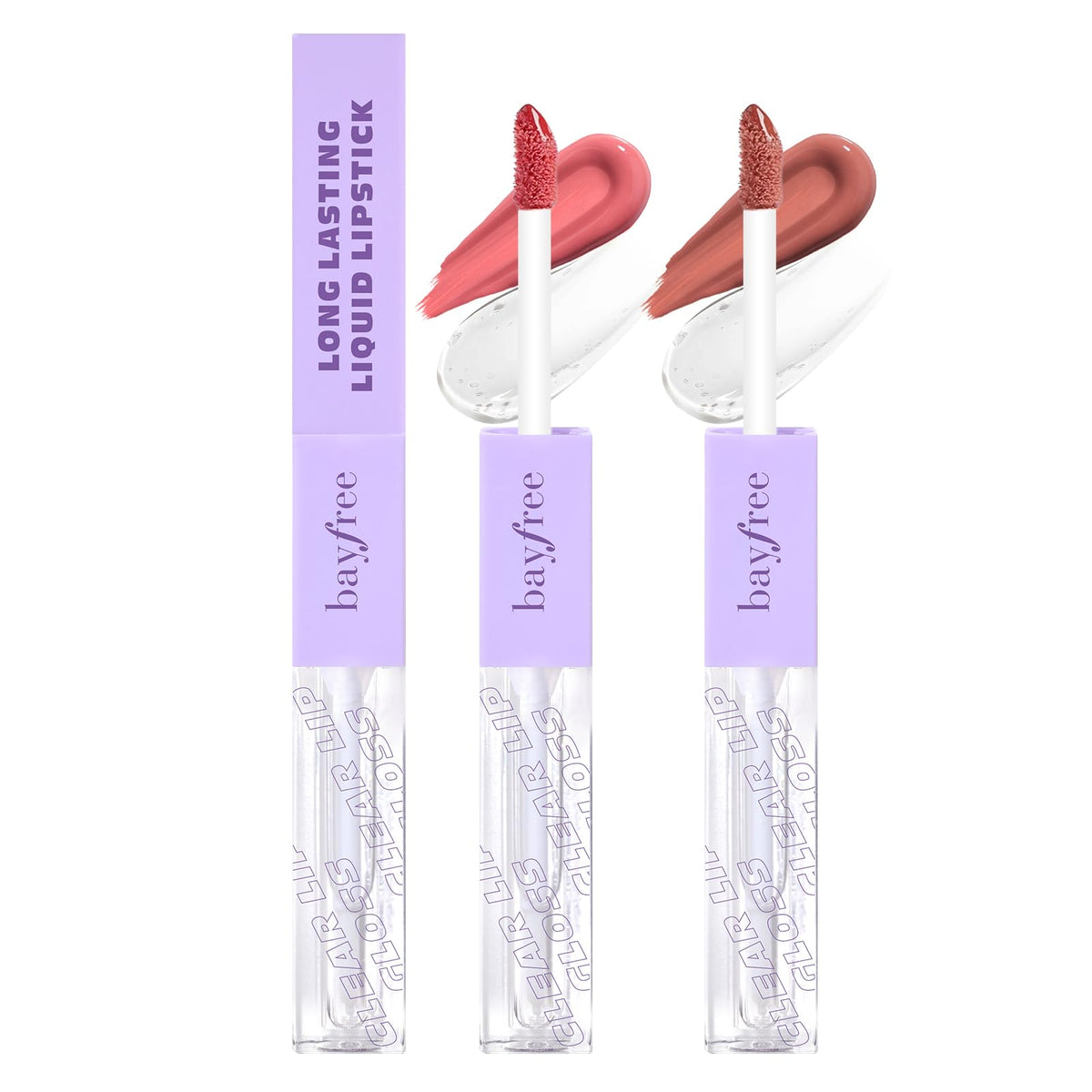 Bayfree Long Lasting Liquid Lipstick Set, Waterproof Kiss-Proof, Radiantly Rose, 0.1 Fl Oz