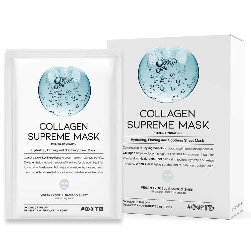 #Ootd Collagen Supreme Mask - 10 Hydrating Korean Vegan Facial Masks With Collagen & Hyaluronic Acid