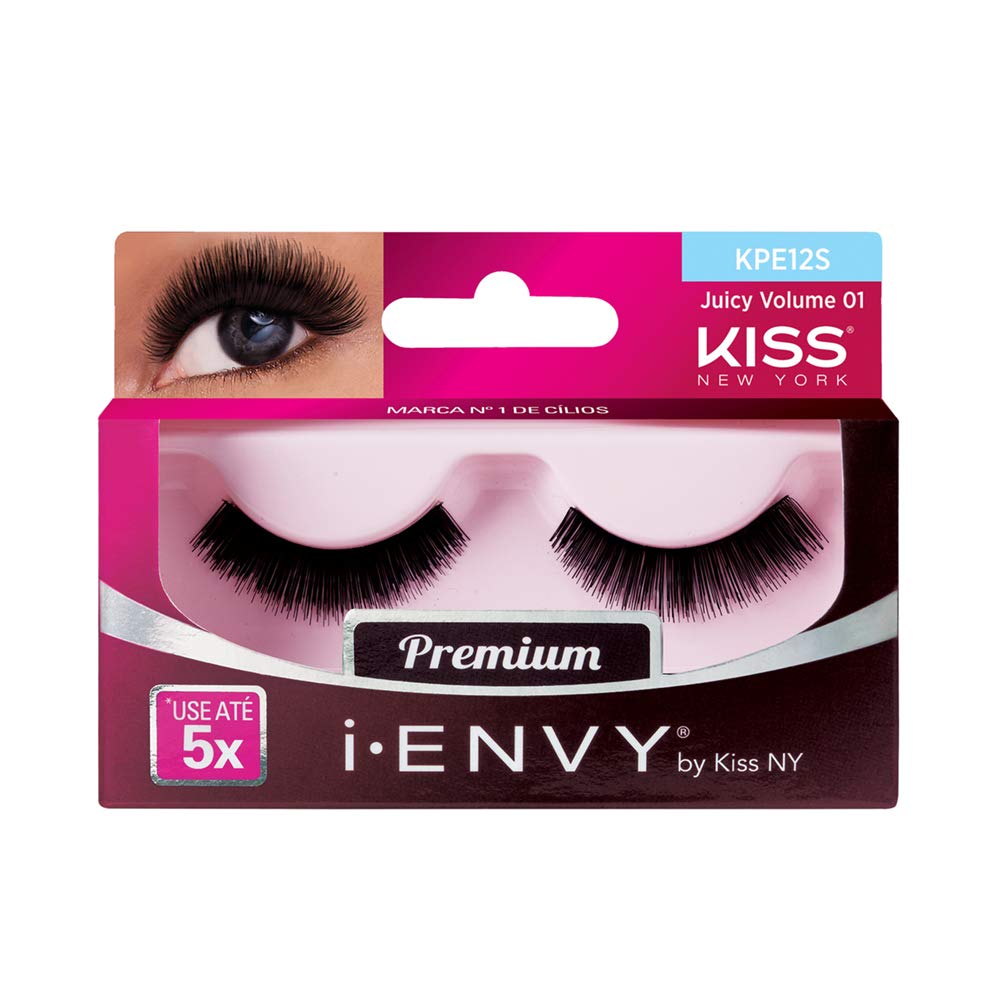 Kiss Kiss I Envy Juicy Volume 01 Lashes - Black Human Hair, 1 Pack For Dramatic Volume