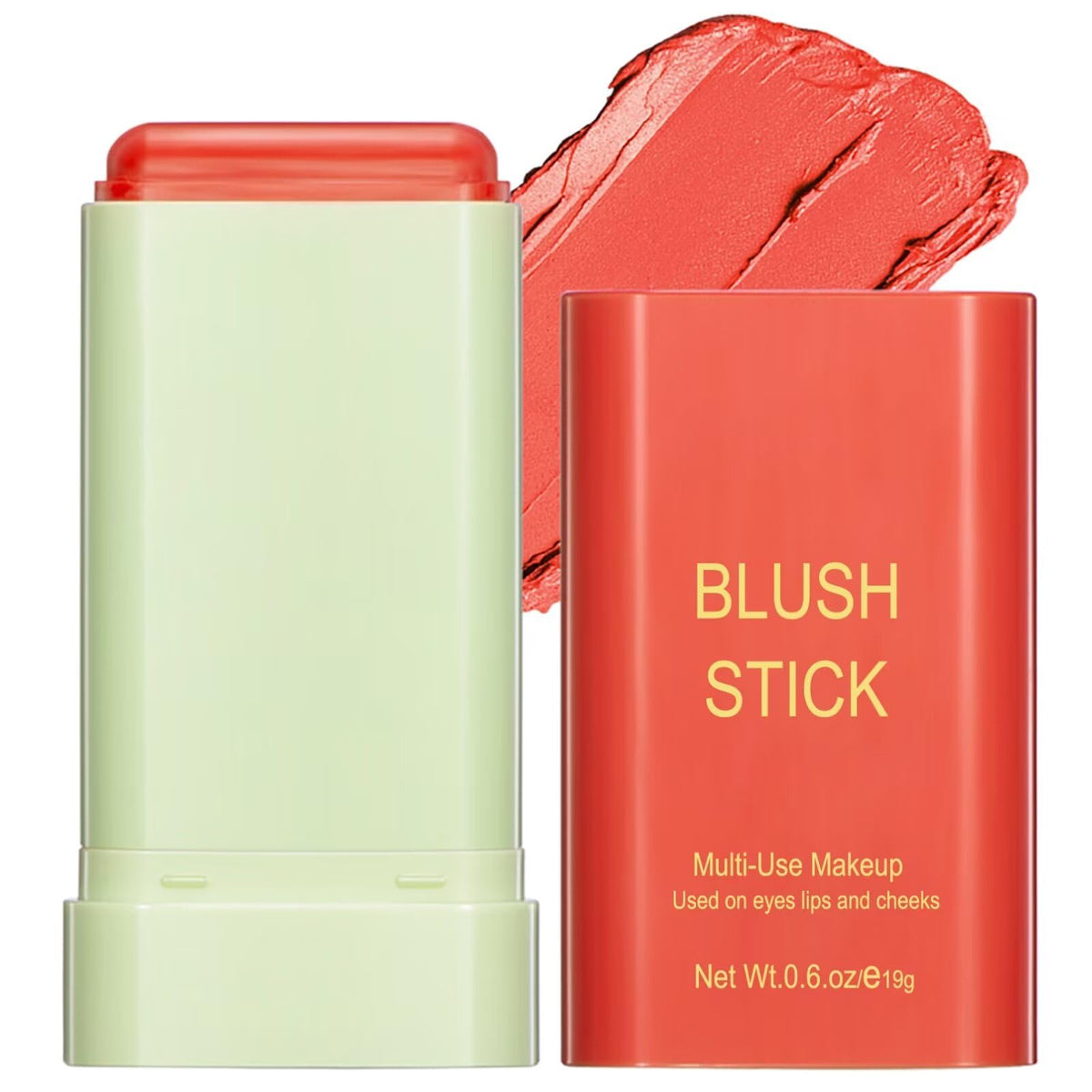 Gmaxit Multi-Use Blush Stick - Waterproof Tinted Moisturizer For Eyes, Lips & Cheeks, Coral Orange