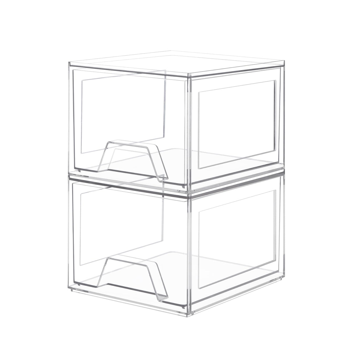 Damomo Clear 2 Pack Stackable Acrylic Organizer Drawers For Bathroom, Vanity & Kitchen Storage