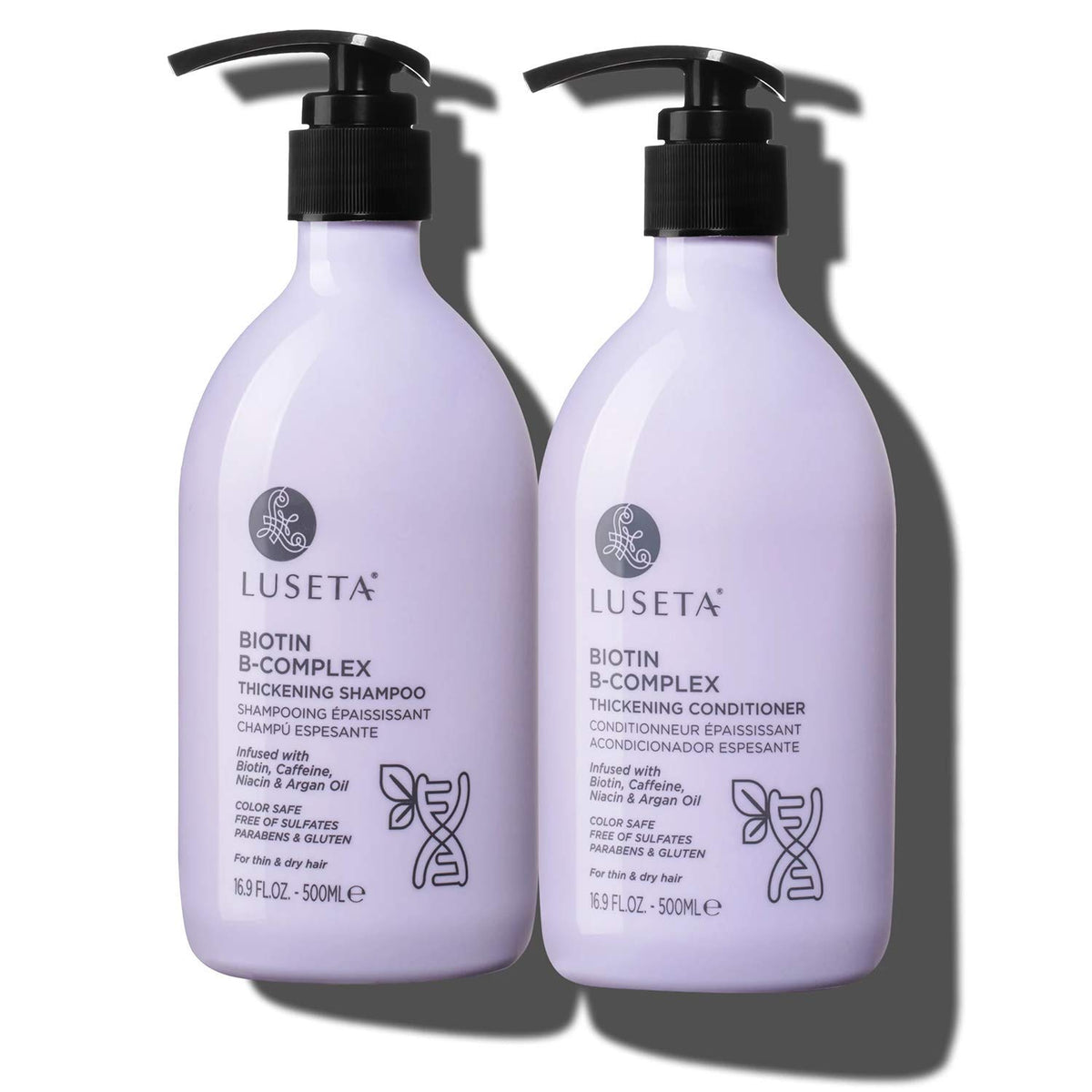 L Luseta B-Complex Shampoo & Conditioner Set For Hair Growth, Biotin & Caffeine, 2 X 16.9