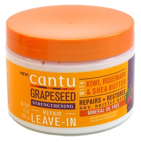 Cantu Grapeseed Leave-In Repair Cream, 12 Oz Jar (Pack Of 2) - Moisturizing & Restorative