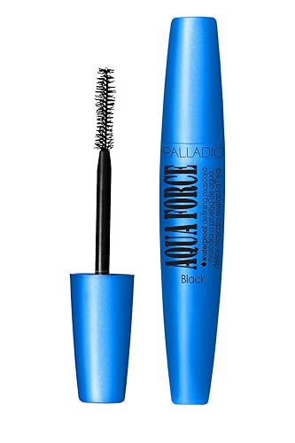 Palladio Aqua Force Waterproof Mascara, Brown - 0.41 Fl Oz, Long-Lasting Definition