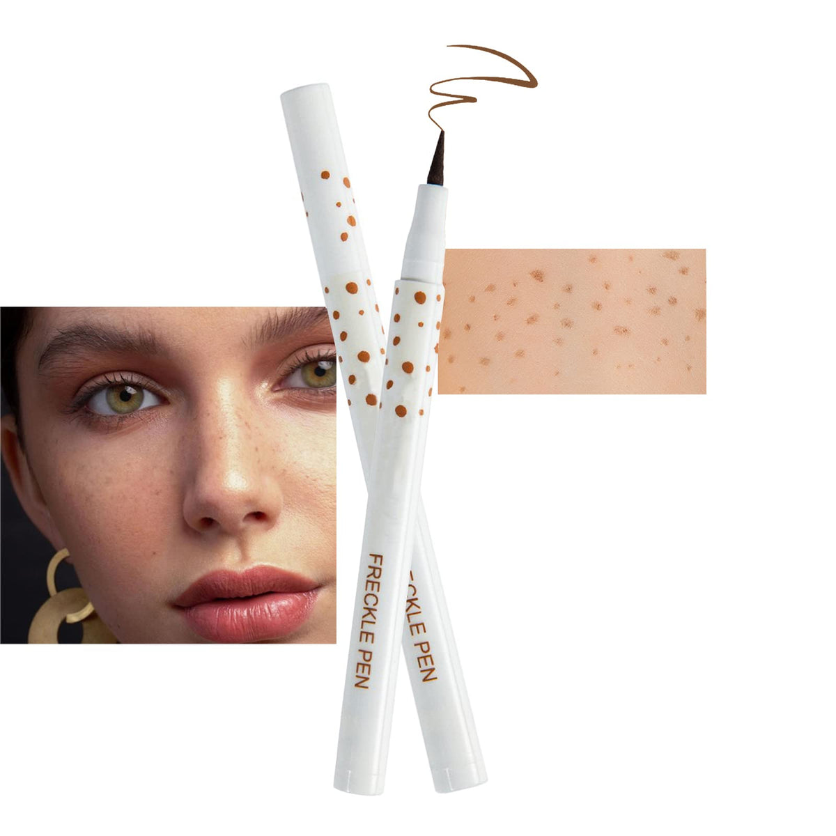 Rosarden Freckle Pen - Waterproof Faux Freckles Makeup For Natural Sunkissed Skin, Light Brown