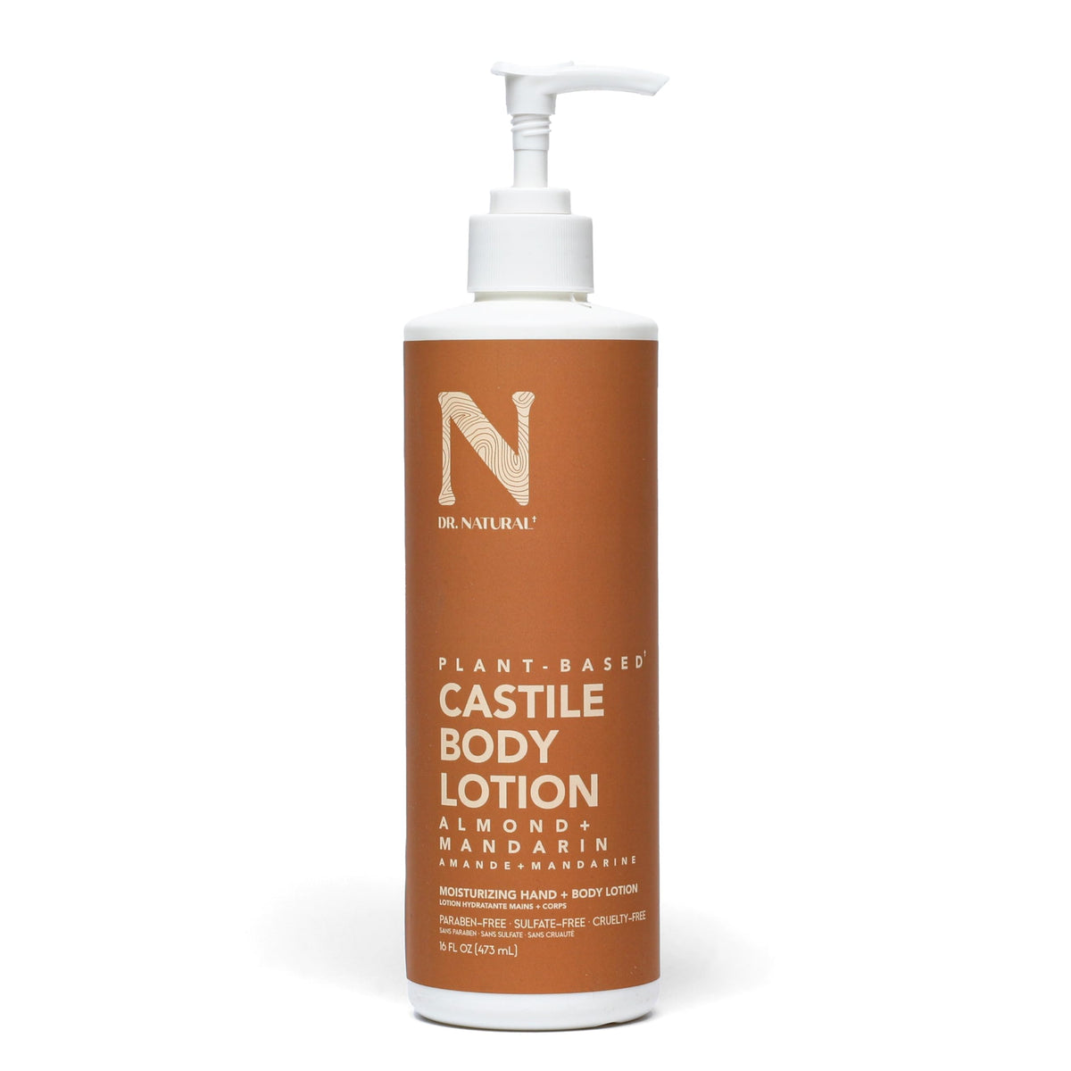 Dr. Natural Almond Castile Body Lotion, 16 Oz - Plant-Based, Paraben-Free, Non-Greasy