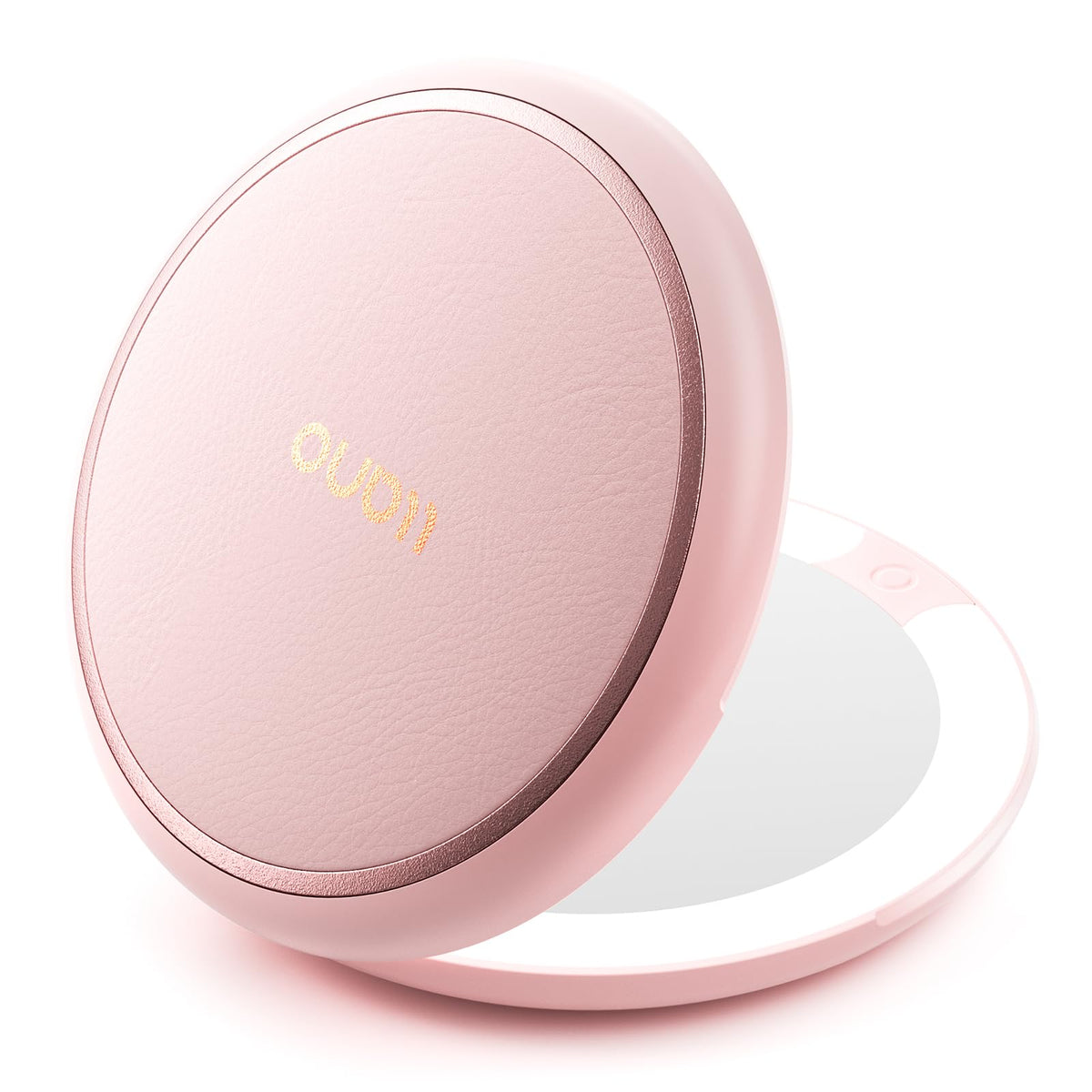 Llano Lighted Compact Mirror - 1X/2X Magnifying, Usb Rechargeable, Portable Makeup Mirror (Pink)