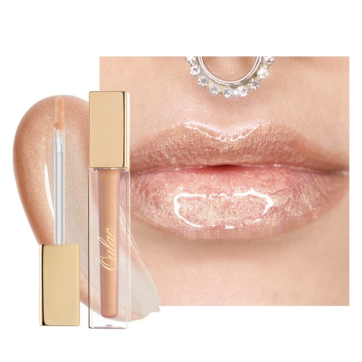 Oulac Clear Nude Liquid Lipstick, Hydrating Lip Gloss With Vitamin E & Rose Oil, C04